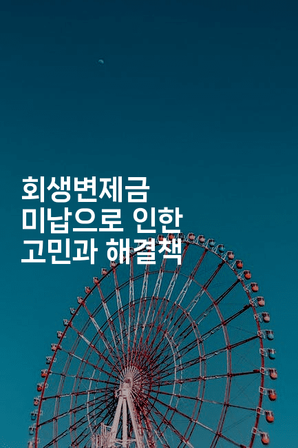 회생변제금 미납으로 인한 고민과 해결책