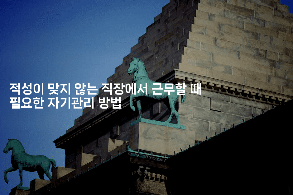 적성이 맞지 않는 직장에서 근무할 때 필요한 자기관리 방법-별빛소리