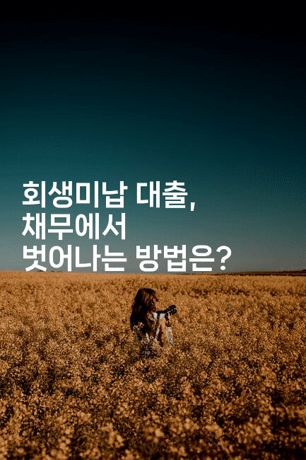 회생미납 대출, 채무에서 벗어나는 방법은?-별빛소리